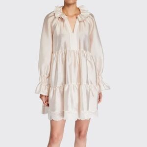 Elegant Cream Ruffle Dress